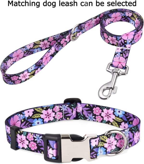 Personalized Dog Collars, Customized Dog Collar with Name and Phone Number, 10 Colors & 4 Sizes Floral Dog Collar for Puppy Small Medium Large Dogs(Pink Floral,XS) - Image 6