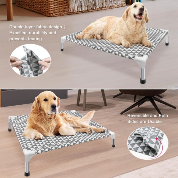 Elevated Outdoor Dog Bed, Medium Size, Cotton Material, Non-Slip Feet, Fits up to 70lbs - Image 3