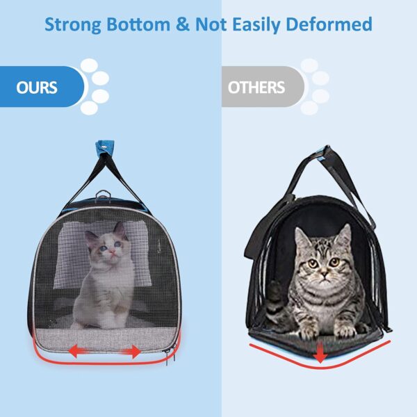 BurgeonNest Cat Carriers for Small Cats Under 15, Medium Cats Under 25 lbs Large Cats 20 lbs Soft Sided Pet Carrier with Unique Side Bag (Medium, Grey) - Image 5