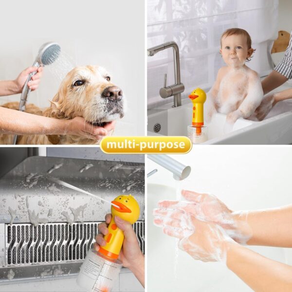 Electric Dog Cleaning Foam Machine, Automatic Dog Soap Dispenser for Bath, Rechargeable Pet Shampoo Mixing Bottle for Cleaning, IPX7 Waterproof Dog Bath Supplies for Dog Cat Puppy Children - Image 6