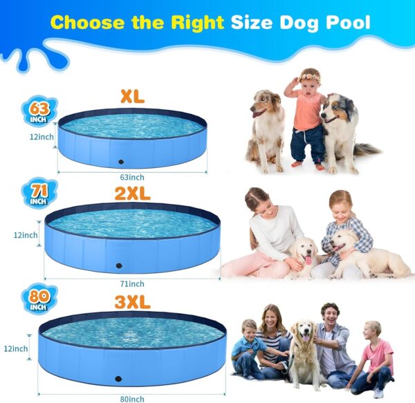 Jecoo Dog Pool for Large Dogs Kiddie Pool Hard Plastic Professional Dog Bathing Tub Kids Swimming Pool for Pets and Dogs - Image 3