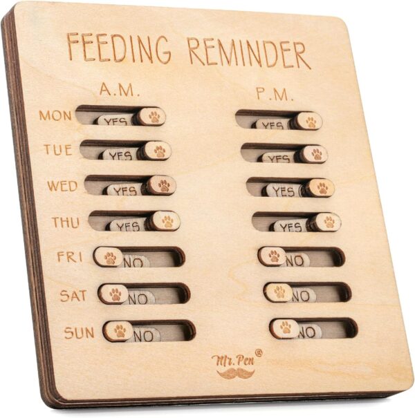 Mr. Pen- Dog Feeding Reminder, Wooden, AM/PM Daily Indication Chart, Pet Feeding Reminder, Dog Feeding Chart, Cat Feeding Chart, Pet Feeding Tracker, Feeding Chart Dog, Dog Feed Tracker