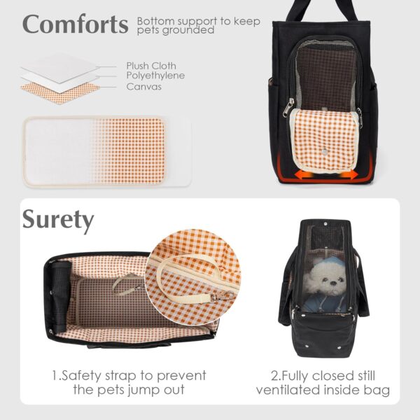 Dog Carriers for Small Dogs Portable Pet Carrier with 5 Large Pockets Breathable Cat Carrier Soft Dog Purse Ideal for Travel Outdoor Walking - Image 3