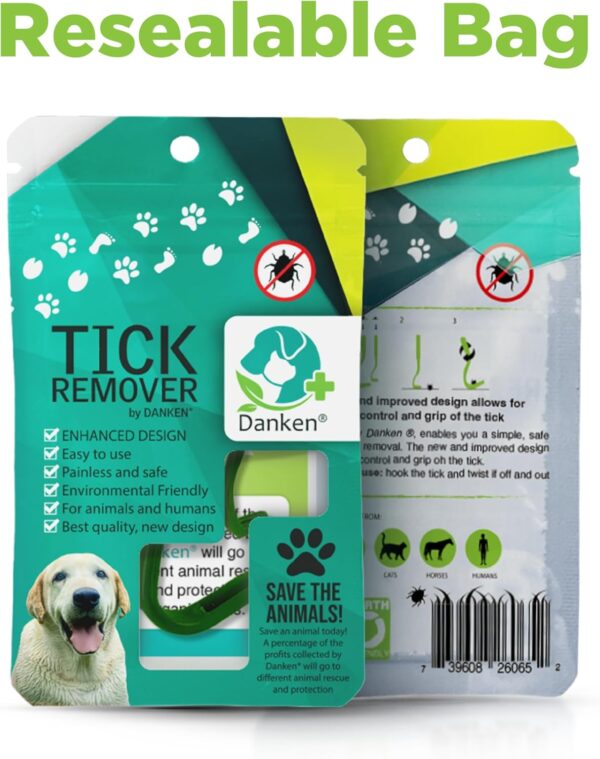 Danken® Tick Remover for Dogs | Tick Removal Tool for Dogs, Cats, Horses, and Humans | Enhanced Design | Tick Tweezers | Dog Tick Remover Tool | Tick Grabber | Tick Puller (2 Pack Resealable Bag) - Image 7