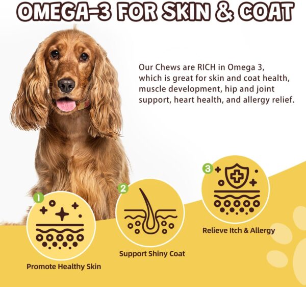 Dog Multivitamin with Minerals for Overall Health - Dog Vitamins and Supplements with Glucosamine, Probiotics for Puppy & Senior Dogs with Minerals - Omega 3 Fish Oil for Skin & Coat - 119 Chews - Image 6