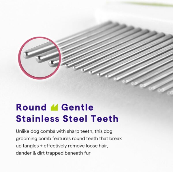 Dog Comb for Removes Tangles and Knots - Cat Comb for Removing Matted Fur - Grooming Tool with Stainless Steel Teeth and Non-Slip Grip Handle - Best Pet Hair Comb for Home Grooming Kit - Ebook Guide - Image 3