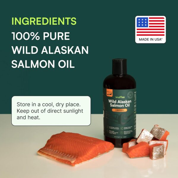 Wuffes Wild Alaskan Salmon Oil for Dogs - Natural EPA & DHA Fatty Acids and Omega 3 for Canines, Healthy Skin and Coat, Joint Support, Reduced Allergic Response - 100% Pure Fish Oil for Pets - 8 oz - Image 4