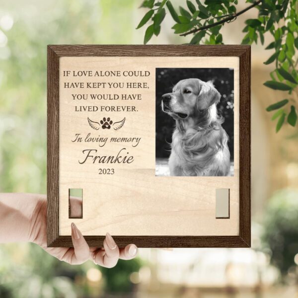 SANDJEST Personalized Pet Memorial Gifts, Pet Collar Frame with Photo, Dog Bereavement Gifts, Custom Memorial Gifts for Pet Dad Mom, Pet Loss Wooden Sign Plaque Decoration - Image 5