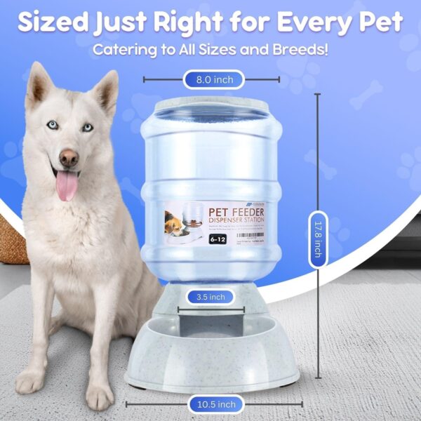 Flexzion Gravity Pet Feeder Food Dispenser (6-12 lb Size) for Dogs Cats Automatic Replenish Dry Food Storage Container Bowl for Small Medium Breed Dog Cat Animal Feeding Watering Fountain Supplies - Image 8