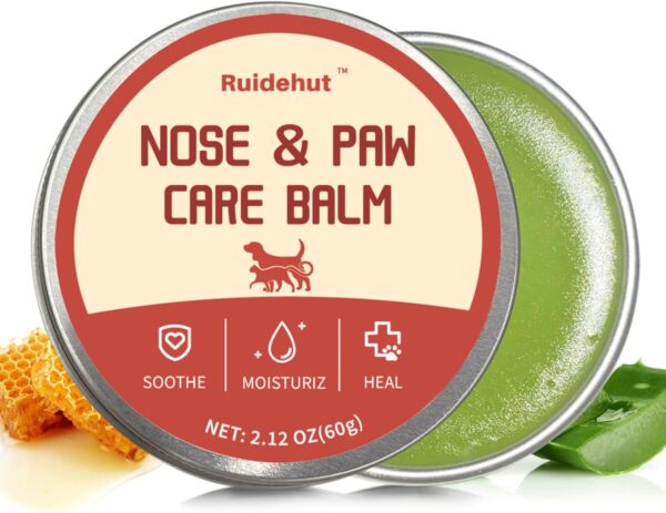 Dog Paw Balm | Dog Nose Balm | 2-in-1| Soothes, Heals, and Moisturizes Dry, Cracked Noses and Paws | Natural Plant Ingredients, Gentle and Safe - 2.12 Oz