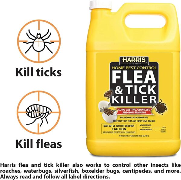 Harris Flea and Tick Killer, Liquid Spray with Odorless and Non-Staining Extended Residual Kill Formula (2-Pack, Gallon) - Image 6