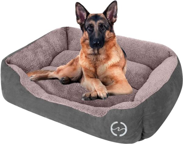 CLOUDZONE Dog Beds for Large Dogs, Large Dog Bed Machine Washable Rectangle Breathable Soft Padding with Nonskid Bottom Pet Bed for Medium and Large Dogs (XXL-Large(37.5''x30''x7''), 4-Grey)