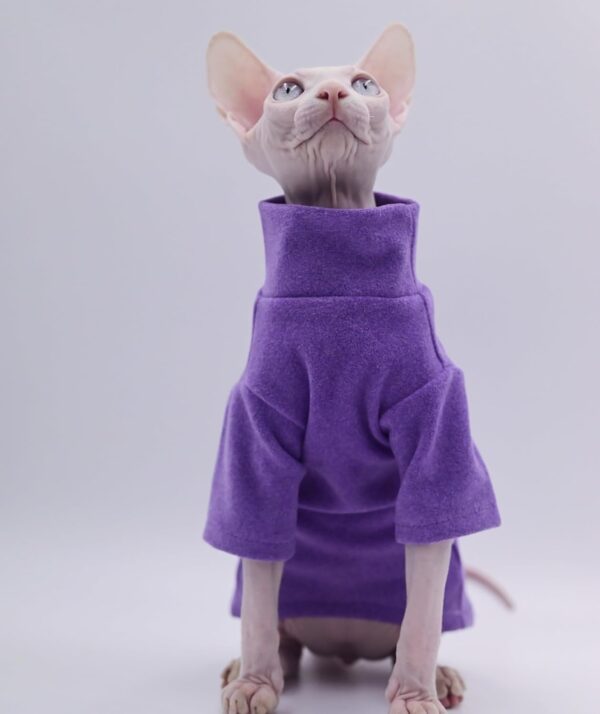 DUOMASUMI Sphynx Cat Clothes Self-Heating Warm Thermal Underwear Hairless Cat Clothes for Sphynx, Devon, Cornish Cat Clothes and Small Kitten and Dogs(Grey-L - Image 5