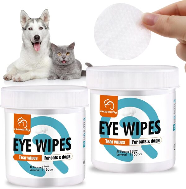 Pet Wipes for Cats & Dogs, Grooming Wipes for Eyes, Paws, Ears, Nose, Unscented Soft Pet Tear Stain Remover Wipes 300 Pads