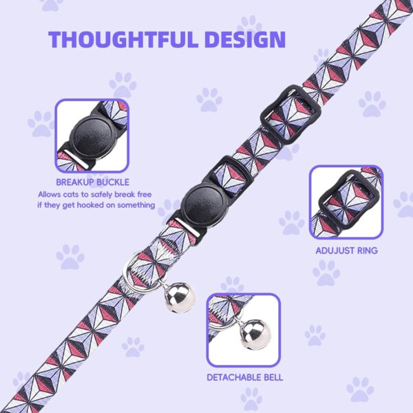 Cat Collar,2 Pack cat Collar with Bells,cat Collar Breakaway，Adjustable Kitten Collar for boy Girl Cats(7-12 inch),Perfect Pet Supplies,Accessories (Dark Gray) - Image 4