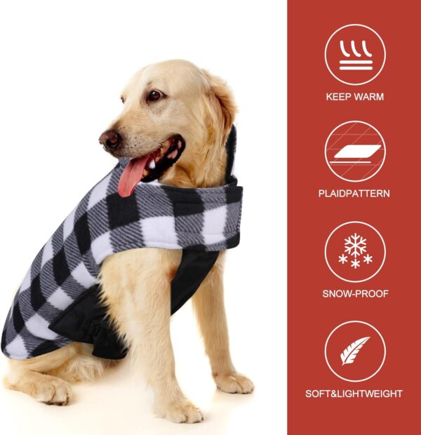 MIGOHI Dog Jackets for Winter, Reversible Dog Coat Windproof Waterproof Dog Winter Jackets for Cold Weather, British Style Plaid Dog Coats Warm Dog Vest for Small Medium Large Dogs, Black M - Image 4