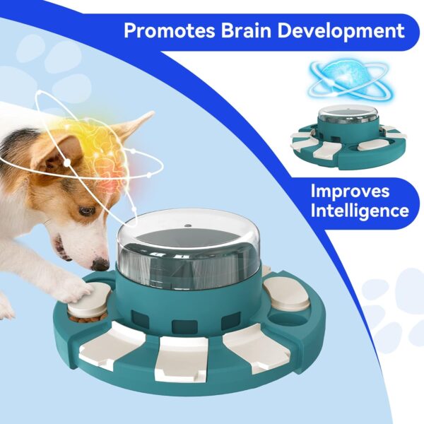 KADTC Dog Puzzle Toys for Small/Medium/Large Dogs Slow Feeder w/Button Level 2 in 1 Boredom Busters Keep Them Busy Enrichment Toy Puzzles Food/Treat Dispenser Puppy Brain Mental Stimulation Game GRN - Image 4