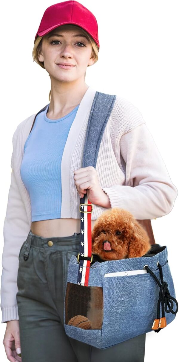 Dog Sling Carrier Hand Free Pet Sling Bag for Small Dogs Puppy Cats to Travel Walking and Outdoor Activities