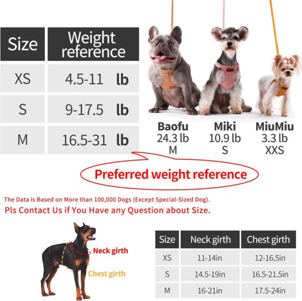 Puppytie No Pull xs Dog Harness with Multifunction Dog Leash,Soft Adjustable No Choke Escape Proof Pet Harness Vest,Glossy Oat Brown,XXS - Image 4