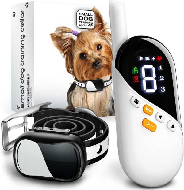 Extra Small Size Dog Training Collar with Remote for Small Dogs 5-15lbs and Puppies with Shock - Waterproof & 1000 Ft Range