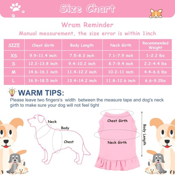 6 Pieces Dog Dresses Dog Shirt Skirt Dog Sleeveless Dress Breathable Pet Shirts with Ruffles Dog Sundress Dog Outfits for Dogs and Cats (Cute Style, L Size) - Image 2