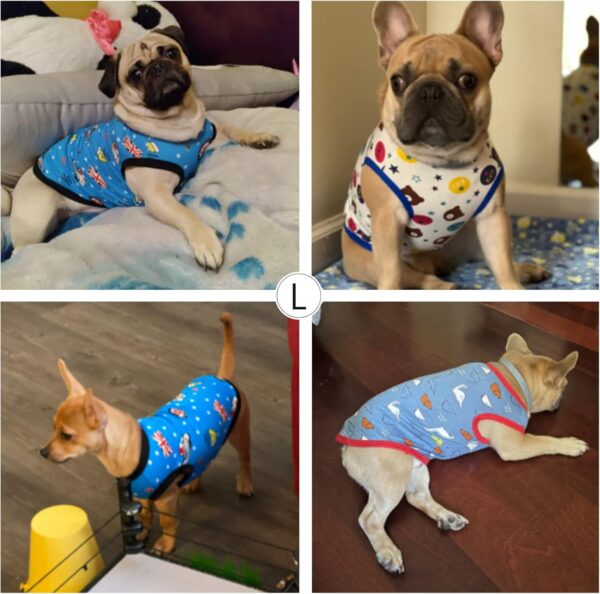 6 Pieces Dog Shirts Cute Printed Dog Clothes Soft Cotton Pet T Shirt Breathable Puppy Sweatshirt Apparel Outfit for Pet Dog (S) - Image 5