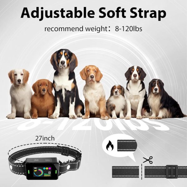 2 Pack Dog Bark Collar &Dog Training Clickers,Smart Anti Barking Dog Training Collar with 8 Adjustable Sensitivity IP67 Waterproof Buzzer Vibration Shock,for Large and Medium Sized Small Dogs - Image 7