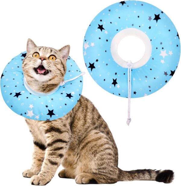 Cat Cone Collar Soft,Donut Pet Recovery Collar for Wound Healing,Adjustable Protective Cat Donut Collar After Surgery Neck Pillow Elizabethan Collars for Kitten,Puppy and Dogs