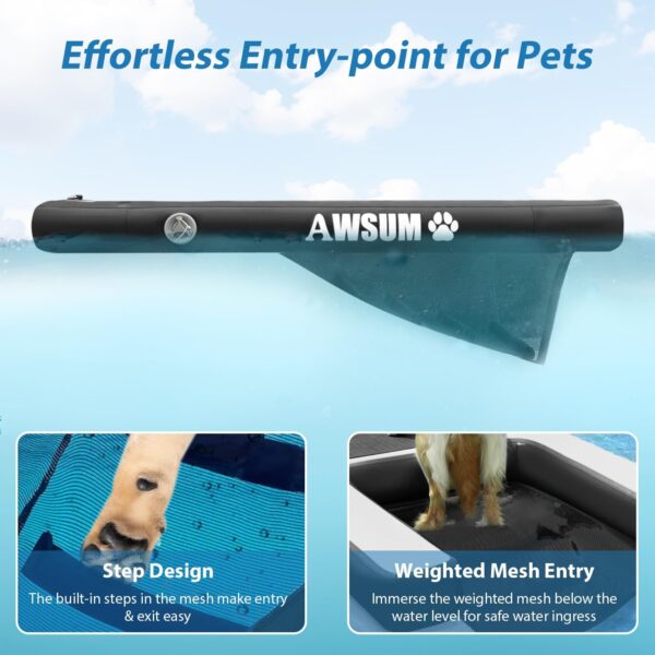 Inflatable Dog Water Ramp Float Floating Boat Ramps for Dogs Dog On Water Ladder Steps for Pool, Lake, Boats and Dock,with Non-Slip Pad - Image 4