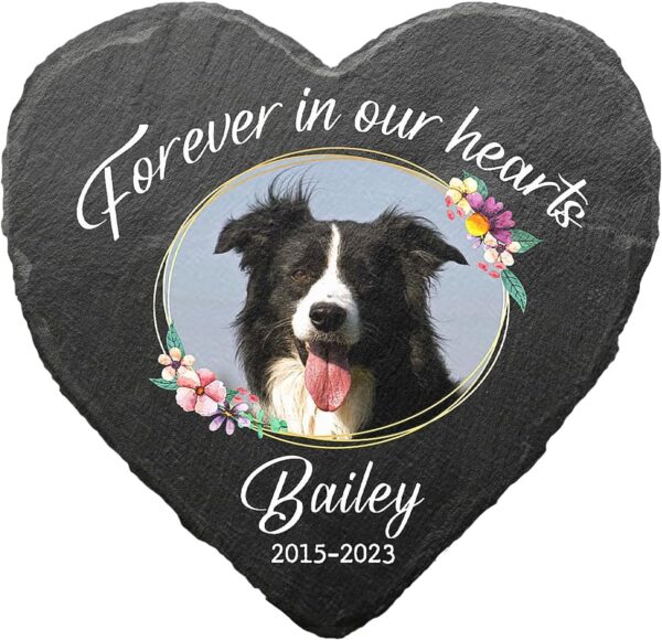 Pawfect House Forever in Our Hearts Personalized Dog Memorial Stone, Dog Memorial Gifts for Loss of Dog, Cat, Pet Memorial Gifts, Grave Decorations for Cemetery, Pet Loss Gifts, Garden Decor - Image 7