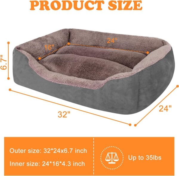 PUPPBUDD Dog Beds for Medium Dogs, Washable Dog Bed Comfortable and Breathable Pet Bed Rectangle Warming Dog Bed for Medium Dogs - Image 2