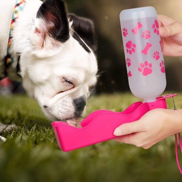 Dog Water Bottle 325ML/11oz 650ML/22oz Portable Dispenser Travel Water Bottle Bowl for Dog Cat Small Animals (22oz/650ml) - Image 3