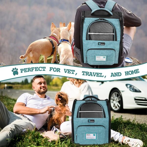 PetAmi Dog Backpack Carrier for Small Large Cat, Pet, Puppy, Ventilated Pet Hiking Backpack Travel Bag, Airline Approved Cat Backpack Carrier, Camping Biking Dog Bag Up to 18lbs Pet, Teal Turquoise - Image 7