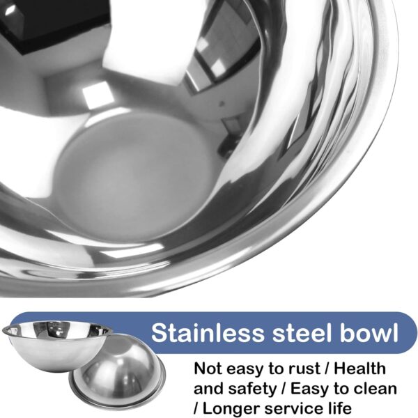 Ptlom Dog Cat Basic Food and Water Bowl Set, 2 Removable Stainless Steel Feeding Bowls with Non-Slip Leak-Proof Plastic Stand Suitable for Small and Medium Pet Puppy Feeder Tableware Supplies, Blue - Image 6