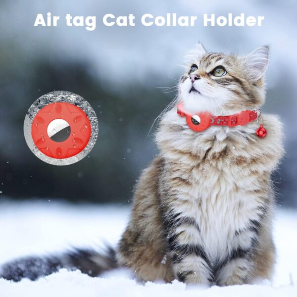 Airtag Cat Collar, Striking Collar for Cat with Safety Buckle and Waterproof Air Tag Holder in 3/8" Width, Cat Airtag Collar, Cat GPS Tracker Collar Compatible with Apple Airtag for Cat Puppy - Image 5