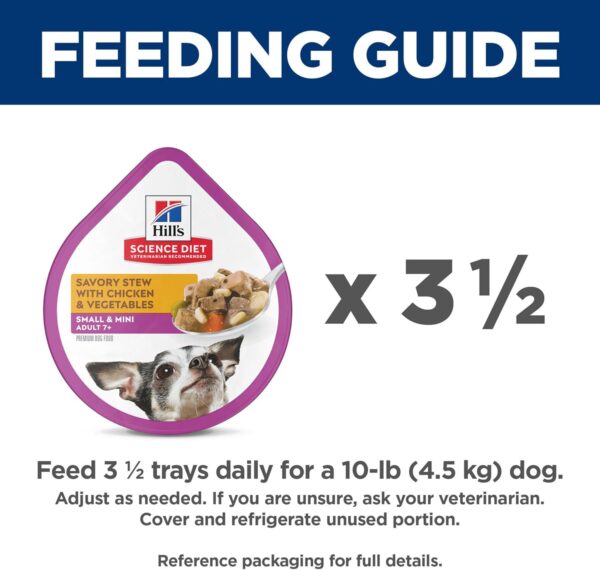 Hill's Science Diet Small & Mini, Senior Adult 7+, Small & Mini Breeds Senior Premium Nutrition, Wet Dog Food, Chicken & Vegetables Stew, 3.5 oz Tray, Case of 12 - Image 9