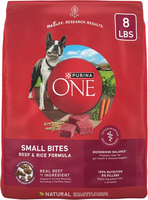 Purina ONE Small Bites Beef and Rice Formula Small Dog Food Dry - 8 lb. Bag