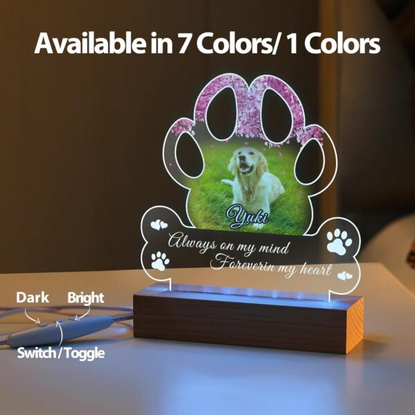 Pet Memorial Gifts for Dogs, Personalized Pet Memorial Night Lights, Dog Memorial Gifts for Loss of Dog, Loss of Dog Sympathy Gift, Dog Bereavement Remembrance Picture Frame (Design-C)