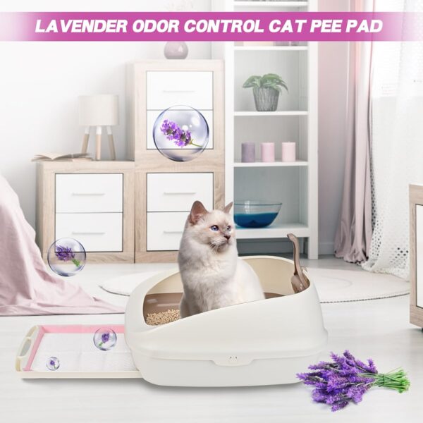 30 Count Cat Litter Pads 16.9 x 11.4 Inch Lavender Scented Pink Pee Pads for Cats Super Absorbent Leak-Proof Cat Pad Refills for Tidy Cats Breeze Litter System (30 Count) - Image 6