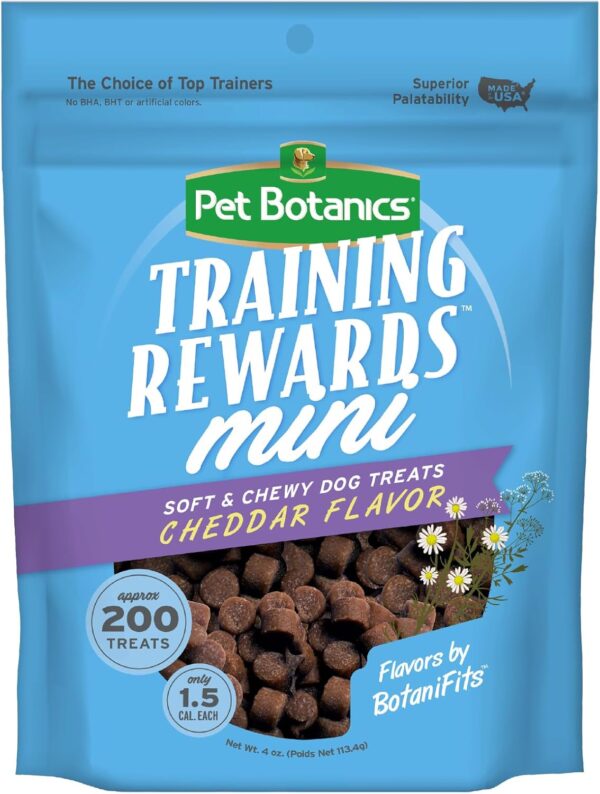 Pet Botanics Training Rewards, Mini Puppy Bites Low Calorie Soft & Chewy with DHA, Ceddar, 4 oz. (Pack of 1)