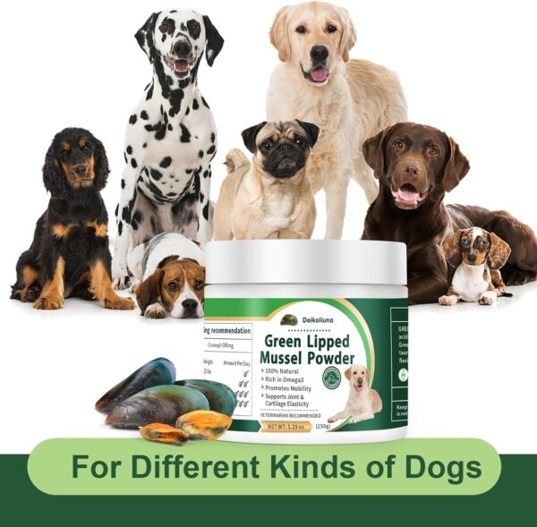 Green Lipped Mussels for Dogs & Cats, Dog Joint Supplement Powder Supports Joints, Tendons, Ligaments, Muscles, Green Lippled Mussels Powder for Pets Promote Normal Mobility & Flexibility (5.29 oz) - Image 7