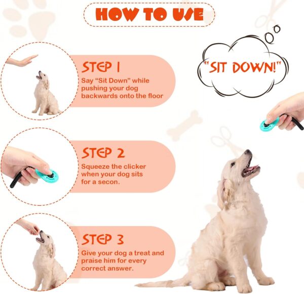 30 Pcs Dog Training Clicker Pet Training Clicker with Wrist Strap Dog Clicker Cat Clicker Pet Clicker Bird Clicker Puppy Training Supplies for Dogs Cats Horses Birds Behavioral Training Accessories - Image 2