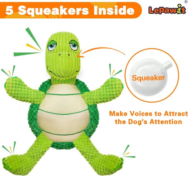 Squeaky Dog Toys, Cute Turtle Plush Toy for Dogs Indoor Play, Interactive Dog Toys with Non-Shedding Material for Small and Medium Dogs - Image 2