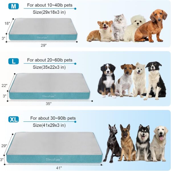 Orthopedic Dog Bed, Waterproof Dog Bed with Washable Removable Cover, Durable Dog Bed-Memory Foam Dog Bed，Dog Crate Bed for Medium/Large Dogs，Dog Mattress Suitable for Pet Crates29x18 - Image 4