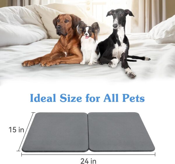 Stone Drying Mat for Dog Bowls, 2 Pack Pet Feeding Mat Water Absorbent Stone Drying Mat for Dog Water Bowl Non-Slip Natural Diatomaceous Earth Stone Mat for Pet Bowls & Kitchen Counter, Gray - Image 5