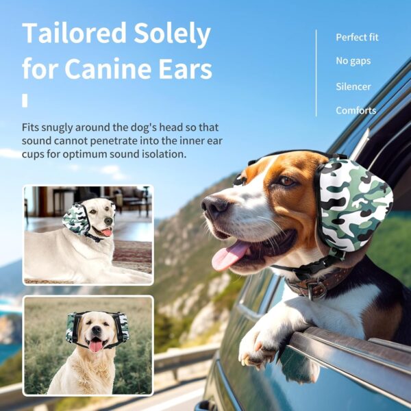 Dog Ear Muffs Noise Protection,uaidie Noise Cancelling Headphones for Dogs, Ear Covers for Hearing Protection and Anxiety - Camouflage - Image 2