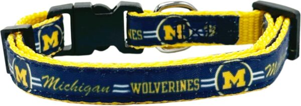 NCAA CAT COLLAR Michigan Wolverines Satin Cat Collar College Sports Team Collar for Dogs & Cats. A Shiny & Colorful Cat Collar with Ringing Bell Pendant - Image 2