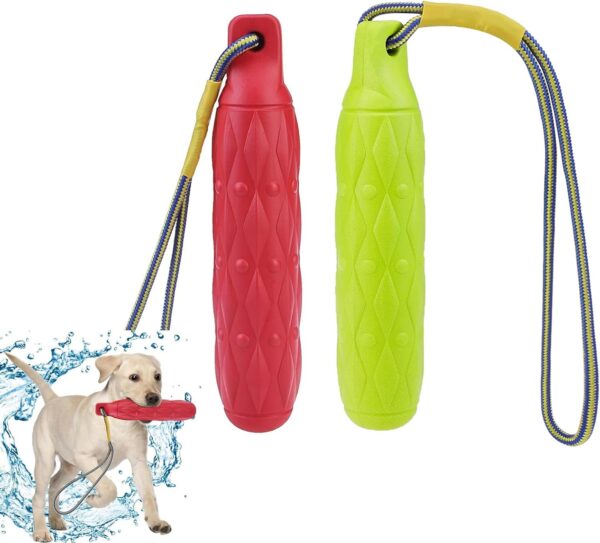 2PCS Floating Dog Toys for Water Fetch, 11.8” Dog Water Toys, Interactive Dog Toys, Dog Pool Float Toys, Outdoor Dog Toys with Rope, Dog Floats for Pool, Dog Throw Toy for Small Medium Large Dogs