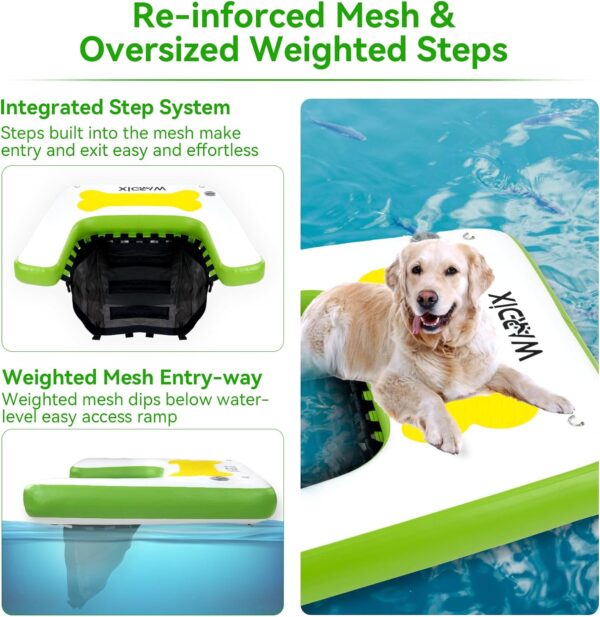 Dog Pool Ramp, 47.2" x 35.4" Extra Large Inflatable Dog Boat Ramp Dog on Water Ramp Up to 255 lbs Dog Water Ramp for Boat, Pool, Lake - Image 3