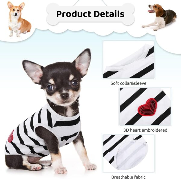 Pet Dog Striped T-Shirt Dogs Cats Cotton Vest Spring Summer Pet Apparel Tee Shirt Suitable for Small and Medium Large Pets French BullDog Bichon - Image 7